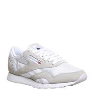 reebok cl nylon white light grey