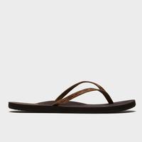 reef womens slim ginger leather flip flops brown