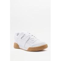 reebok workout white gum sole trainers white