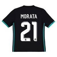 Real Madrid Away Shirt 2017-18 - Kids with Morata 21 printing, Black