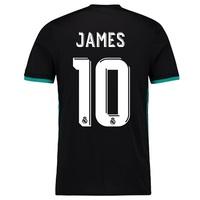 Real Madrid Away Shirt 2017-18 with James 10 printing, Black