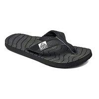 reef roundhouse flip flops black black white