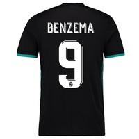 Real Madrid Away Shirt 2017-18 with Benzema 9 printing, Black