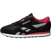 Reebok Mens Classic Nylon Trainers Black/Excellent Red/White