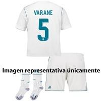 Real Madrid Home Mini Kit 2017-18 with Varane 5 printing, White