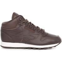 reebok sport cl leathet mid brown mens shoes high top trainers in brow ...