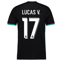 Real Madrid Away Shirt 2017-18 with Lucas V 17 printing, Black