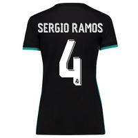 Real Madrid Away Shirt 2017-18 - Womens with Sergio Ramos 4 printing, Black