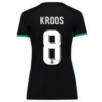 Real Madrid Away Shirt 2017-18 - Womens with Kroos 8 printing, Black