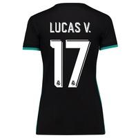 real madrid away shirt 2017 18 womens with lucas v 17 printing black