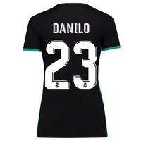 Real Madrid Away Shirt 2017-18 - Womens with Danilo 23 printing, Black