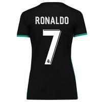 Real Madrid Away Shirt 2017-18 - Womens with Ronaldo 7 printing, Black