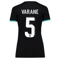 Real Madrid Away Shirt 2017-18 - Womens with Varane 5 printing, Black