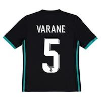 Real Madrid Away Shirt 2017-18 - Kids with Varane 5 printing, Black