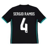 real madrid away shirt 2017 18 kids with sergio ramos 4 printing black