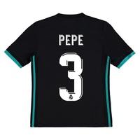 Real Madrid Away Shirt 2017-18 - Kids with Pepe 3 printing, Black