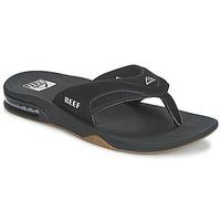 reef fanning mens flip flops sandals shoes in black