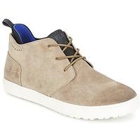 replay hydro mens shoes high top trainers in beige