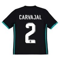 Real Madrid Away Shirt 2017-18 - Kids with Carvajal 2 printing, Black