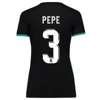 Real Madrid Away Shirt 2017-18 - Womens with Pepe 3 printing, Black