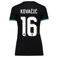 Real Madrid Away Shirt 2017-18 - Womens with Kovacic 16 printing, Black