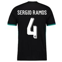 Real Madrid Away Shirt 2017-18 with Sergio Ramos 4 printing, Black