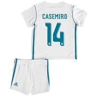 Real Madrid Home Baby Kit 2017-18 with Casemiro 14 printing, White