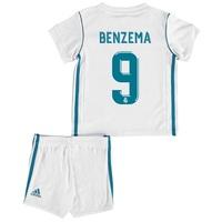 Real Madrid Home Baby Kit 2017-18 with Benzema 9 printing, White