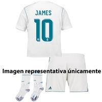 Real Madrid Home Mini Kit 2017-18 with James 10 printing, White