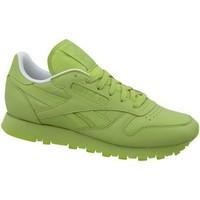 reebok sport cl lthr womens shoes trainers in green