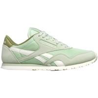 reebok sport cl nylon slim core sagegreenchalk womens shoes trainers i ...