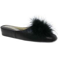 Relax Slippers Pom-Pom II Leather Slipper women\'s Slippers in black