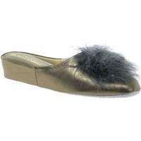 Relax Slippers Pom-Pom II Leather Slipper women\'s Slippers in Silver
