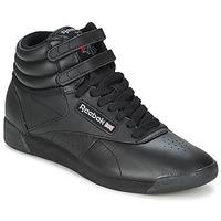 reebok classic freestyle womens shoes high top trainers in black