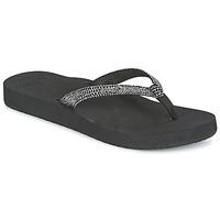 reef star cushion sassy womens flip flops sandals shoes in black