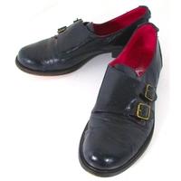 red or dead size 6 black buckled monk shoes