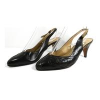 Renata Signorina Size 4 Jet Black Ankle Strap Heeled Shoes