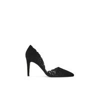 reiss dayton laser cut court shoes in black