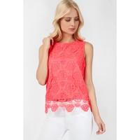 RED CROCHET LACE VEST