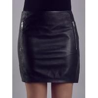 reynolds black leather mini skirt