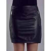 Reynolds Black Leather Mini Skirt