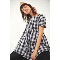 rework by Urban Outfitters Black and White Gingham Babydoll Dress, BLACK & WHITE