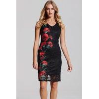 red amp black floral lace dress