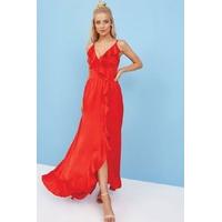 red maxi dress