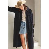 rework by urban outfitters black satin cargo maxi coat assorted