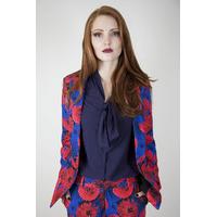 Red And Navy Floral Blazer