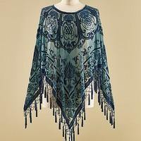 Renaissance Silk Devore Poncho