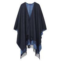 reversible lambswool poncho marine