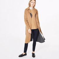 reversible handstitched coat dark camel