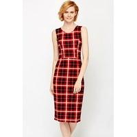 red checked midi dress